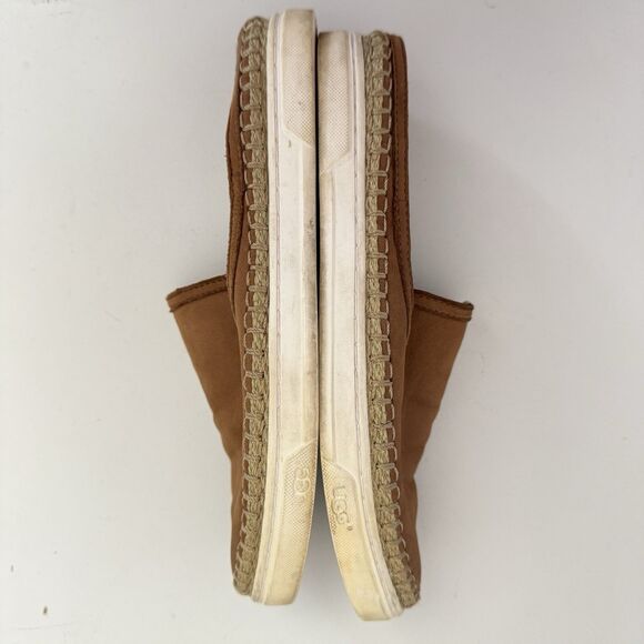 UGG Shoes Womens 7.5 Brown Chestnut Leather Caleel Mule Flat Slip On 1010102 - Picture 3 of 7